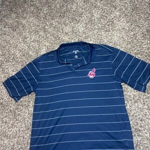 Vintage Antigua Embroidered Cleveland Indians MLB Baseball Navy Polo Men’s Shirt